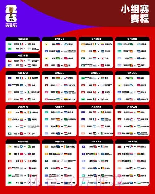 2026世界杯每日赛程网站 2026世界杯每日赛程网站